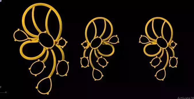 pendant and earrings 3dm file