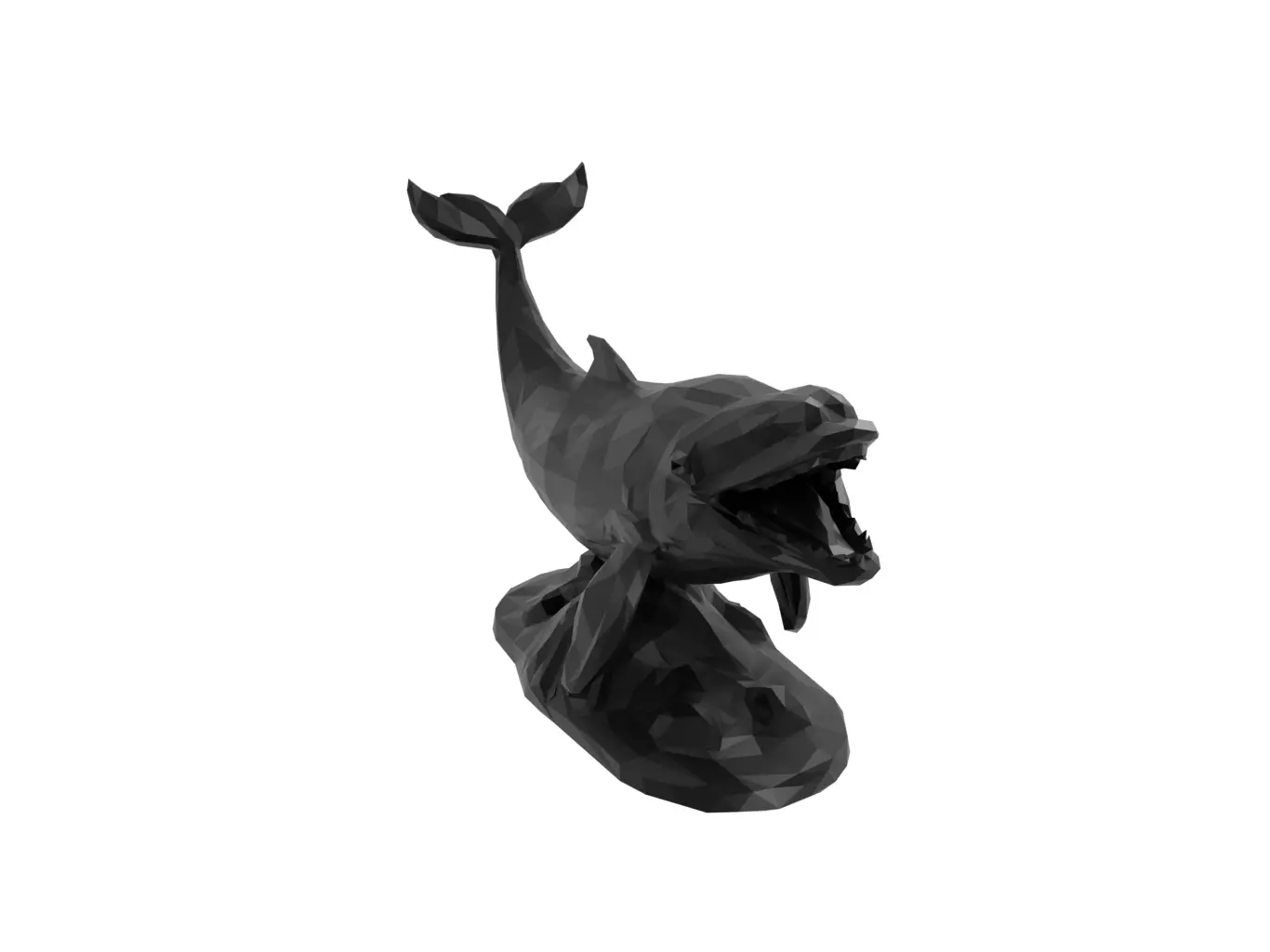 Whale Animal Low Poly 3D print model_0