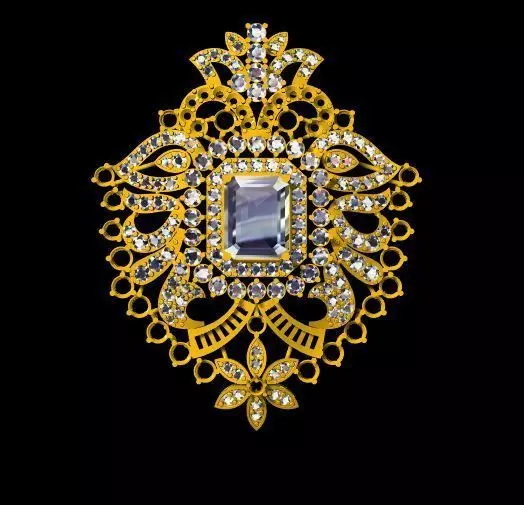 diamond necklace pendant 3dm file 3D print model_0