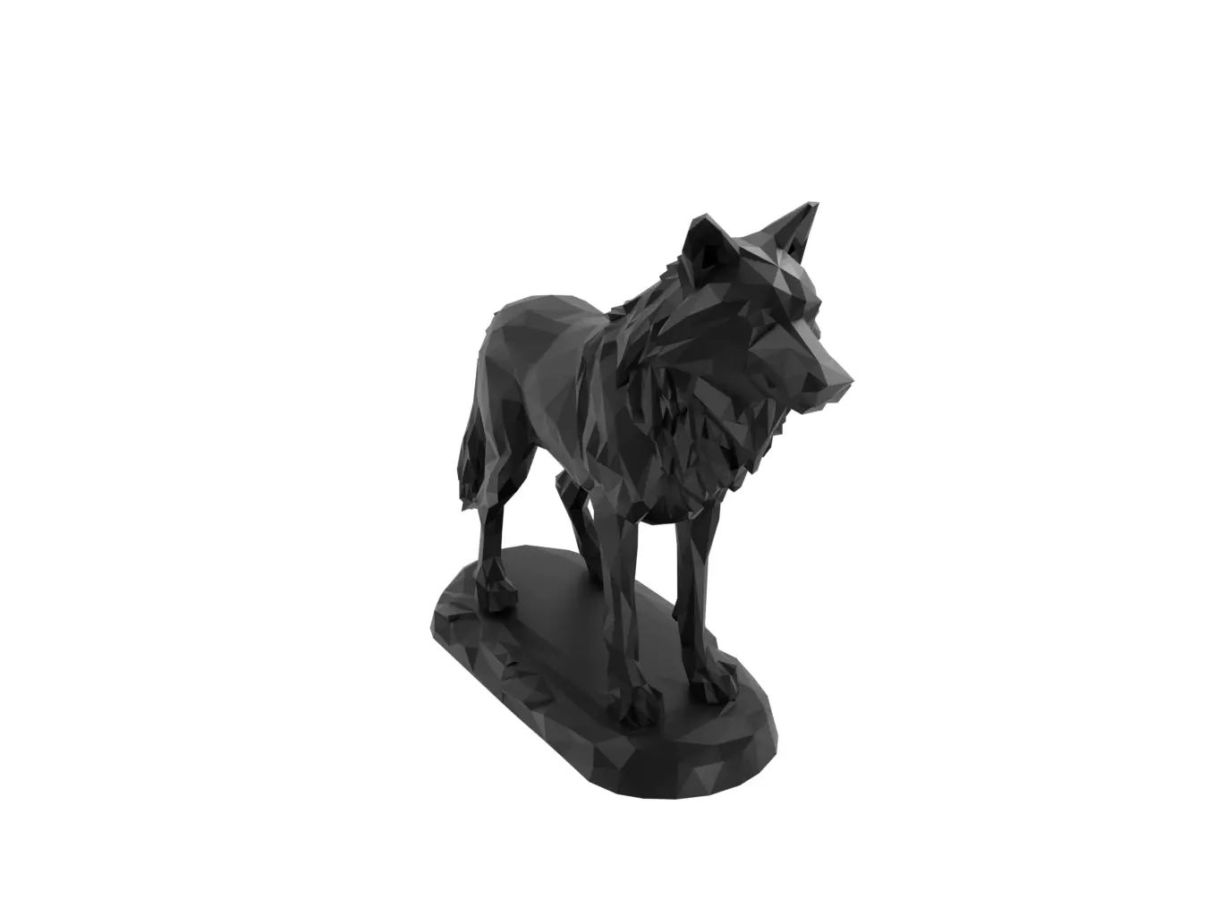 Wolf Animal Low Poly 3D print model_0