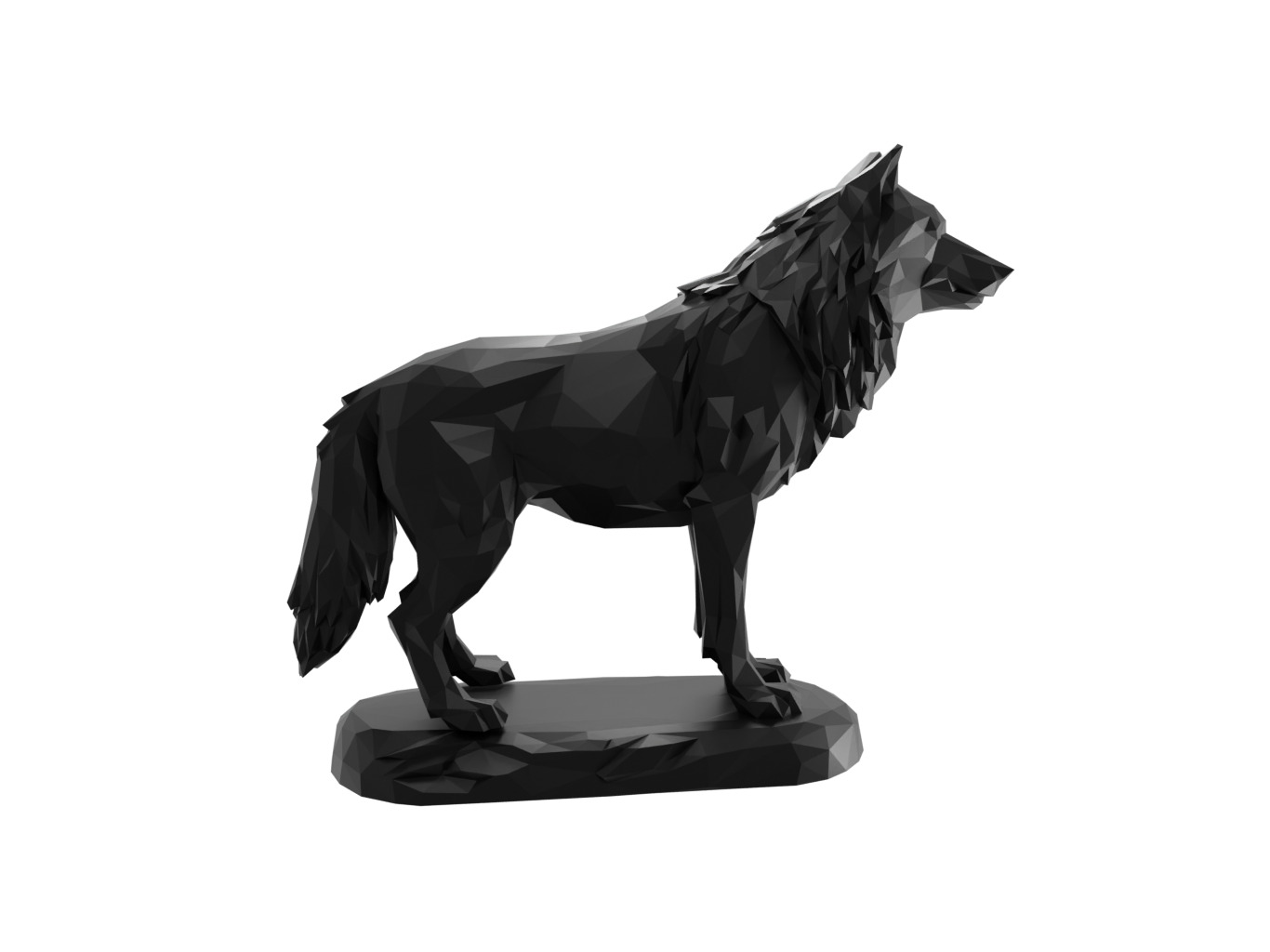 Wolf Animal Low Poly 3D print model_2