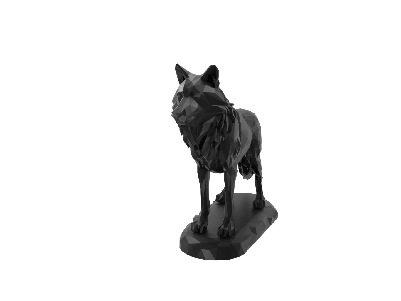 Wolf Animal Low Poly 3D print model_1