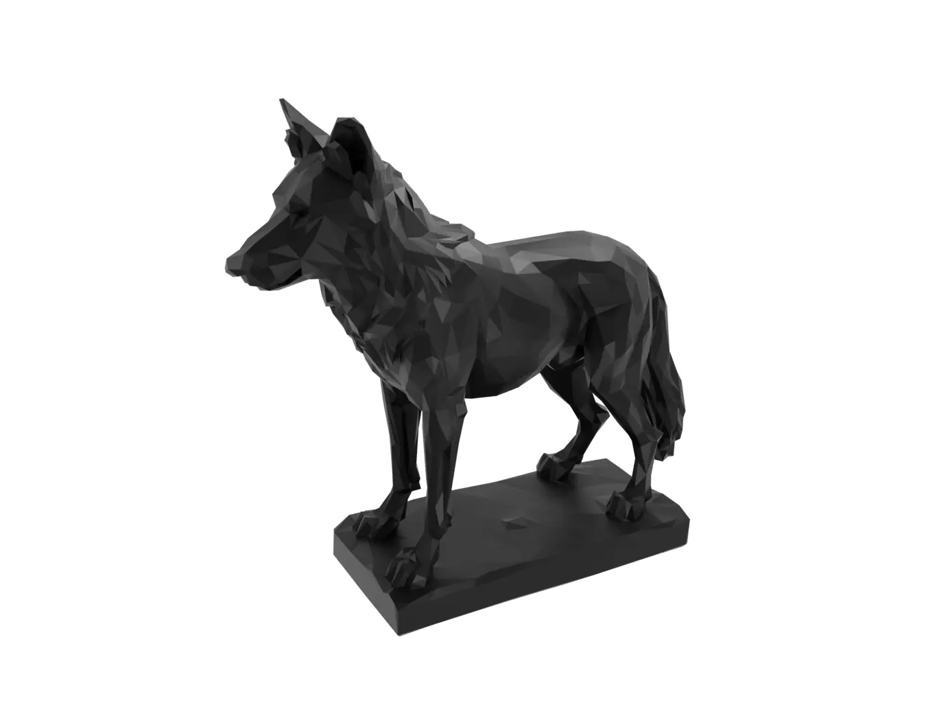 Wolf Animal Low Poly 3D print model_0