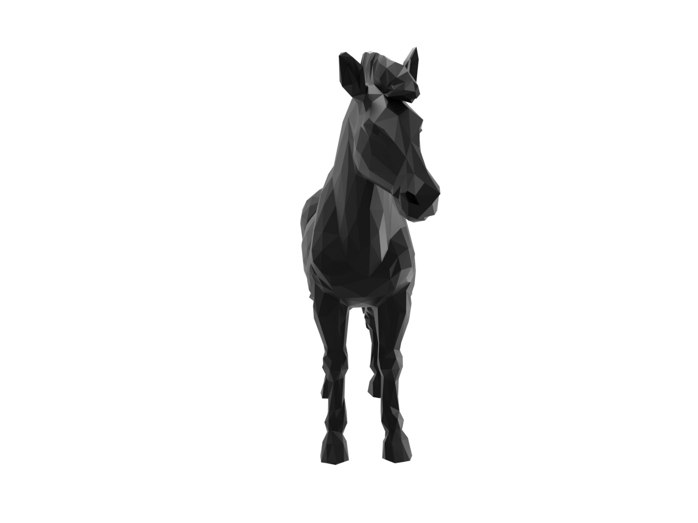 Zebra Animal Low Poly 3D print model_2