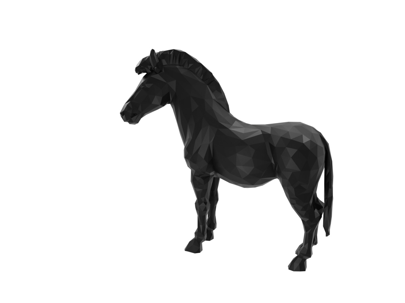 Zebra Animal Low Poly 3D print model_1