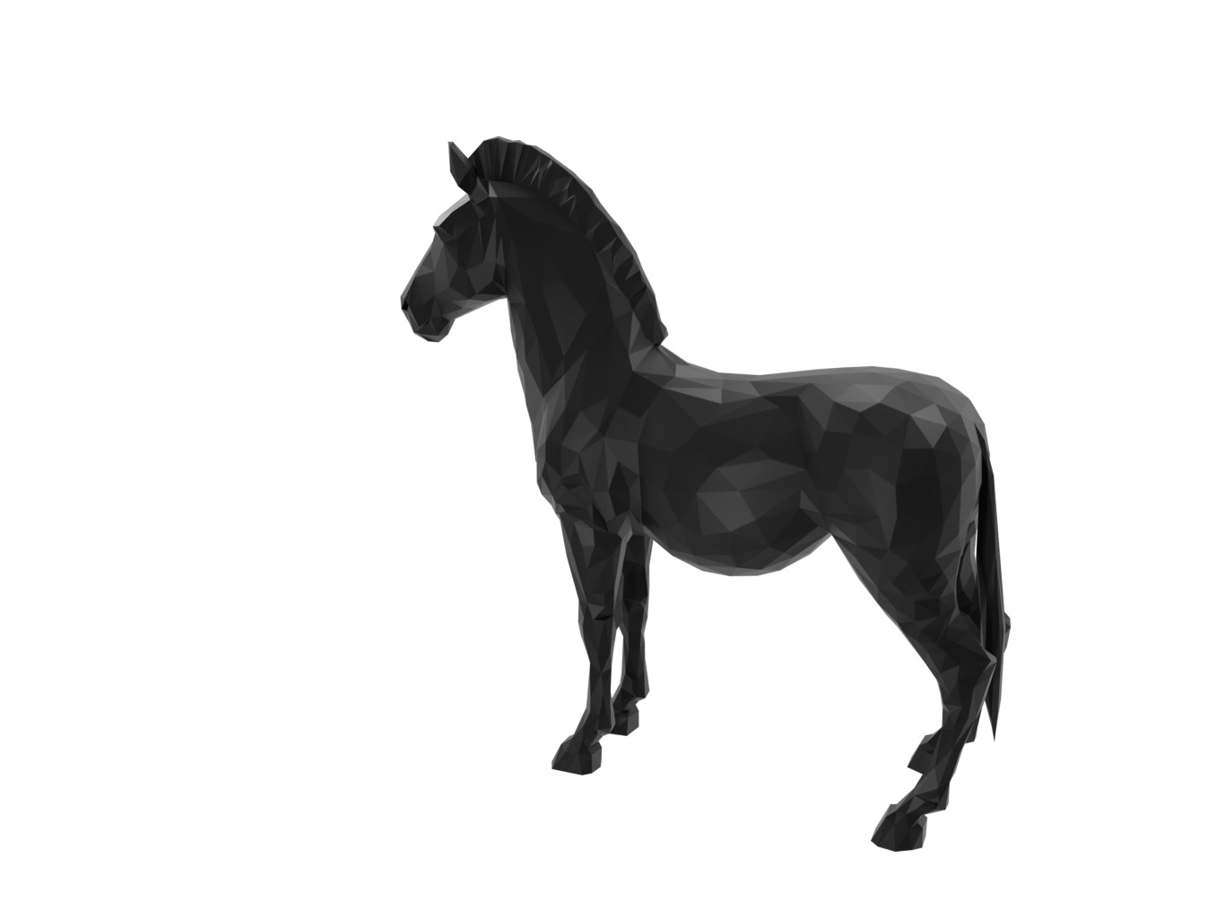 Zebra Animal Low Poly 3D print model_1