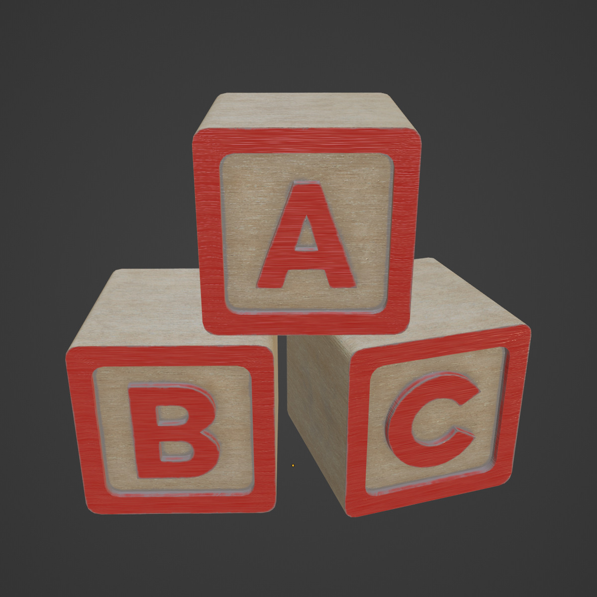 ABC Blocks 02 Low-poly 3D model_6