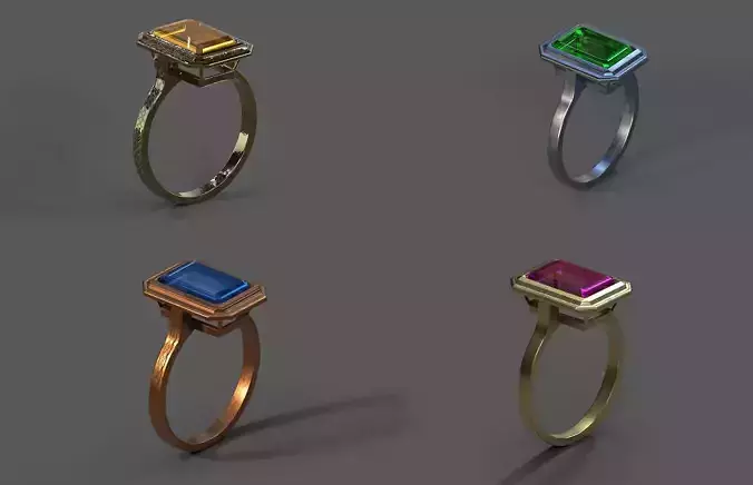 High-Quality 3D Ring Model Pack 4