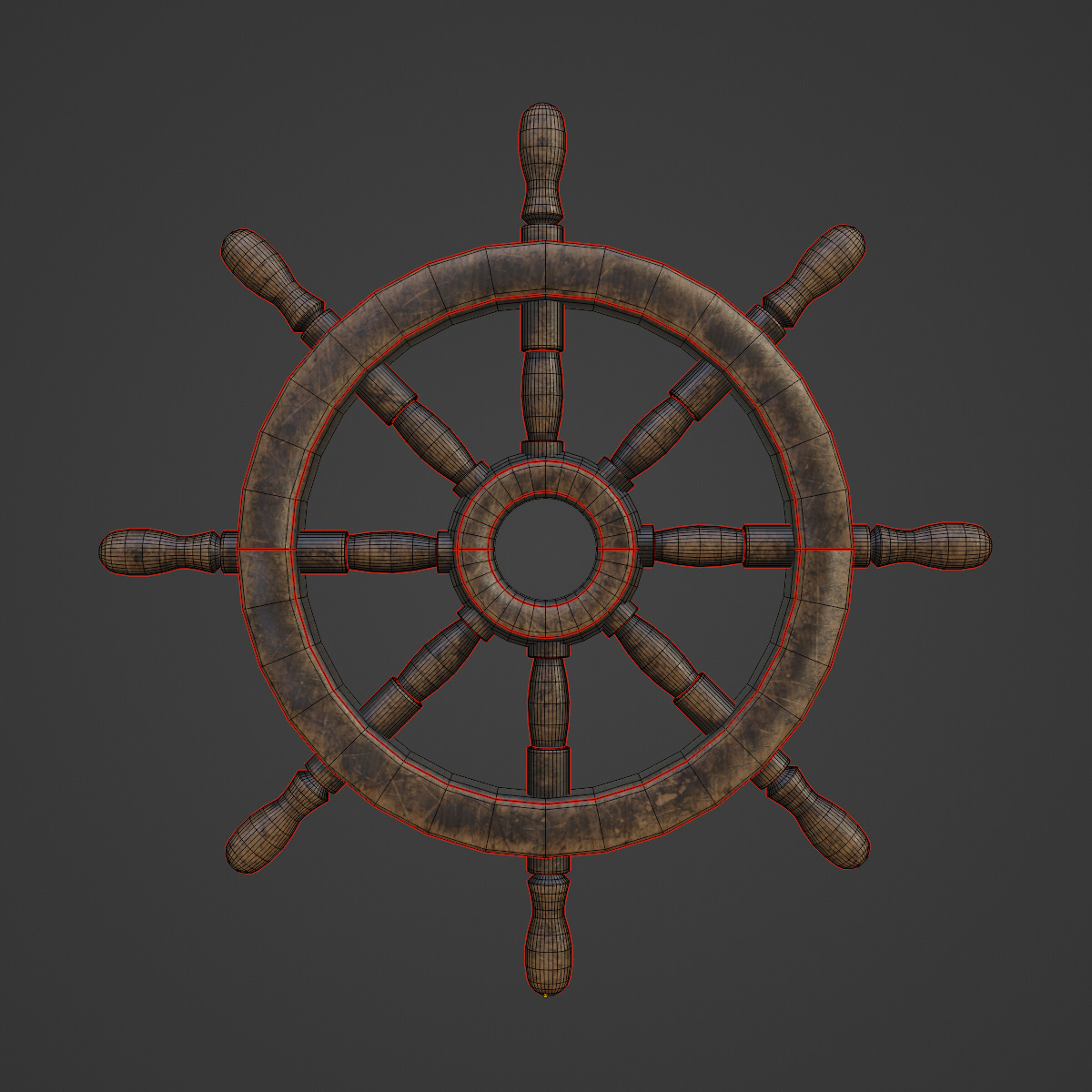 Vessel Wheel 06 Low-poly 3D model_7