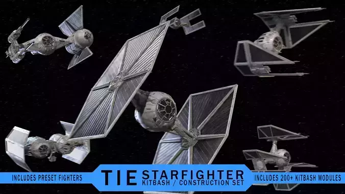 TIE Star Fighter KitBash Set 3D model