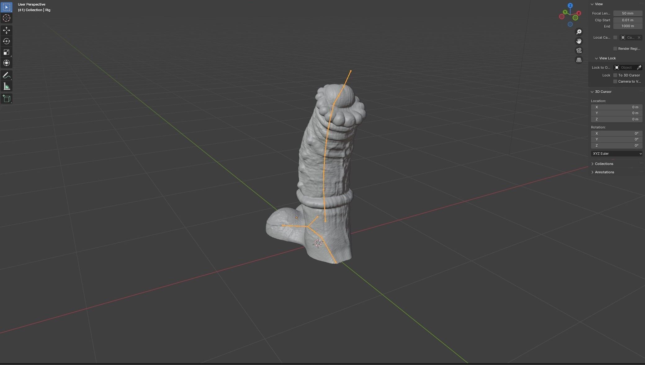 Minotaur Penis Rigged Lowpoly and Highpoly Low-poly 3D model_2