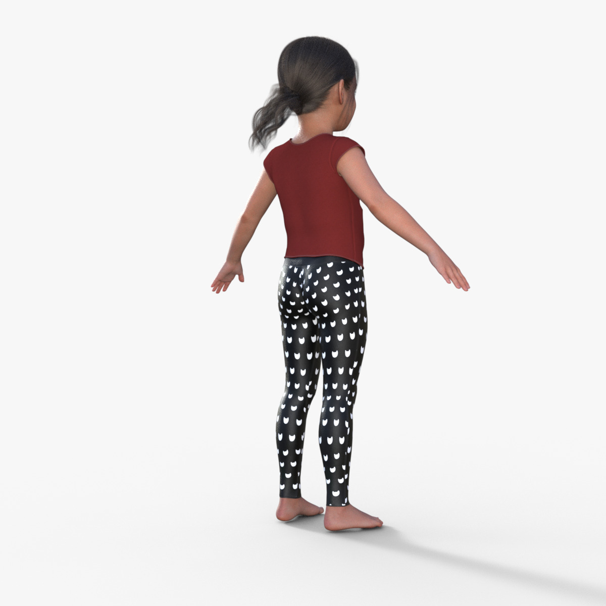 Realistic 3D Girl Child Character Rigged 3D model_6