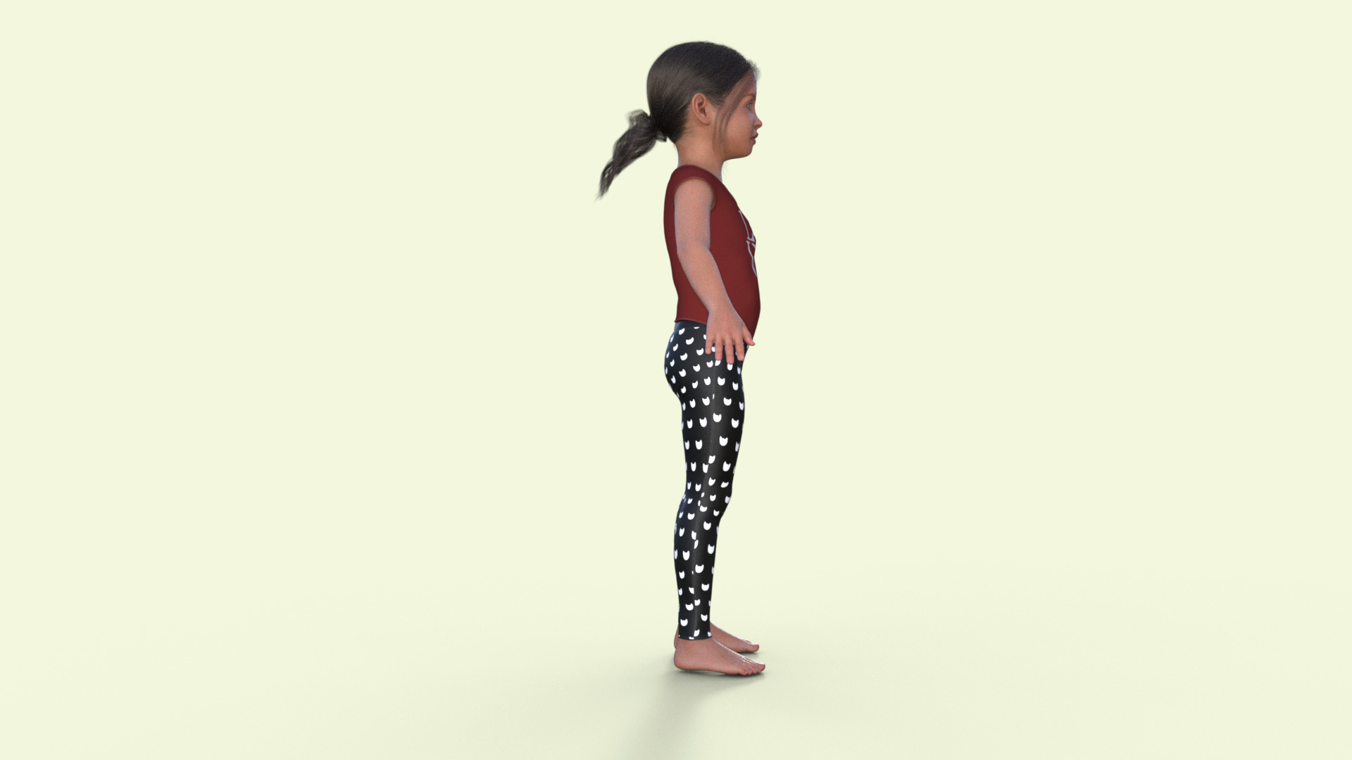 Realistic 3D Girl Child Character Rigged 3D model_30