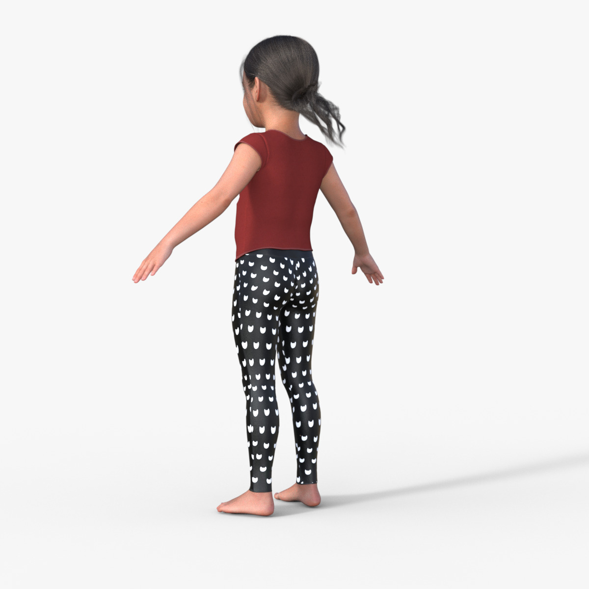 Realistic 3D Girl Child Character Rigged 3D model_12