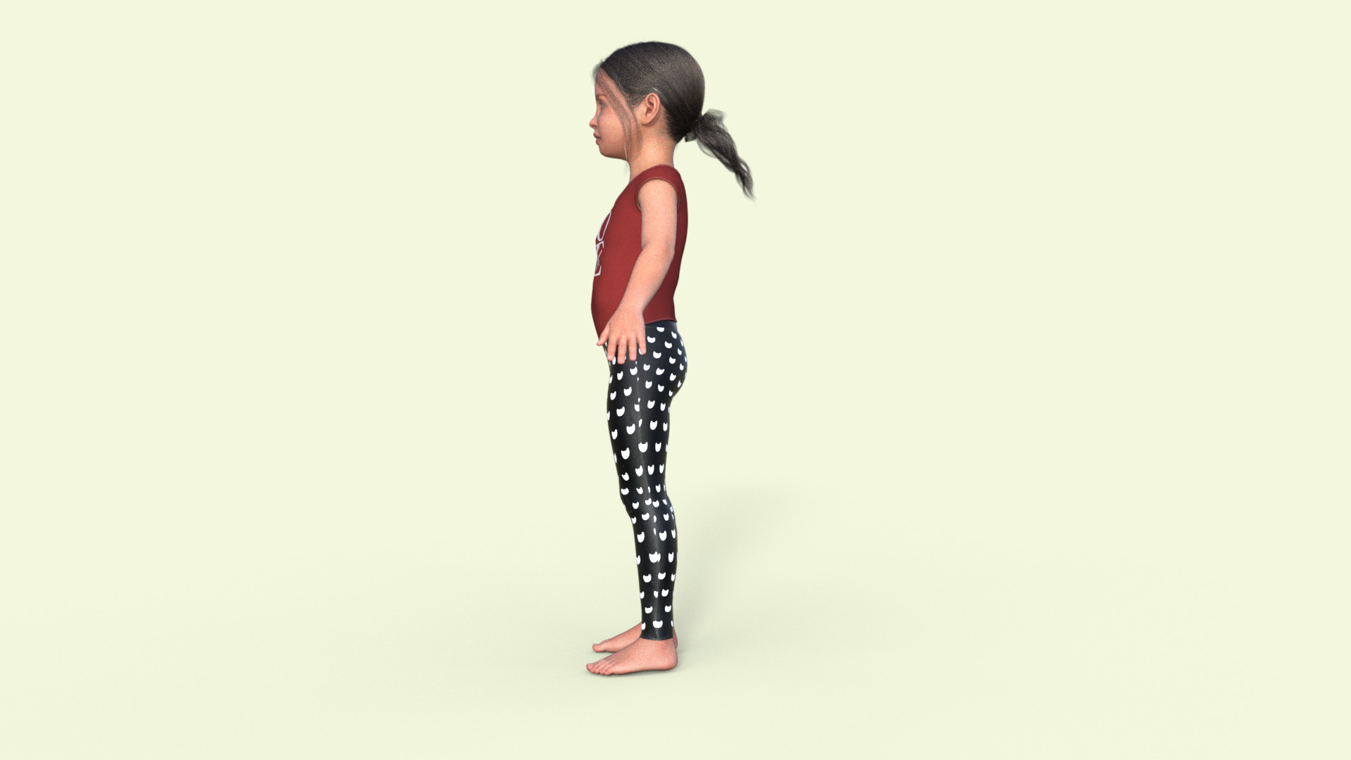 Realistic 3D Girl Child Character Rigged 3D model_25