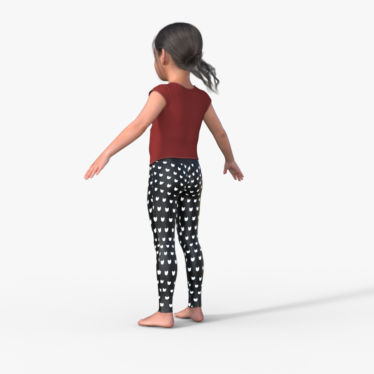 Realistic 3D Girl Child Character Rigged 3D model_4