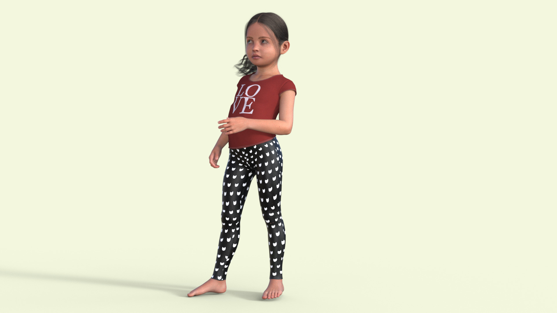 Realistic 3D Girl Child Character Rigged 3D model_23