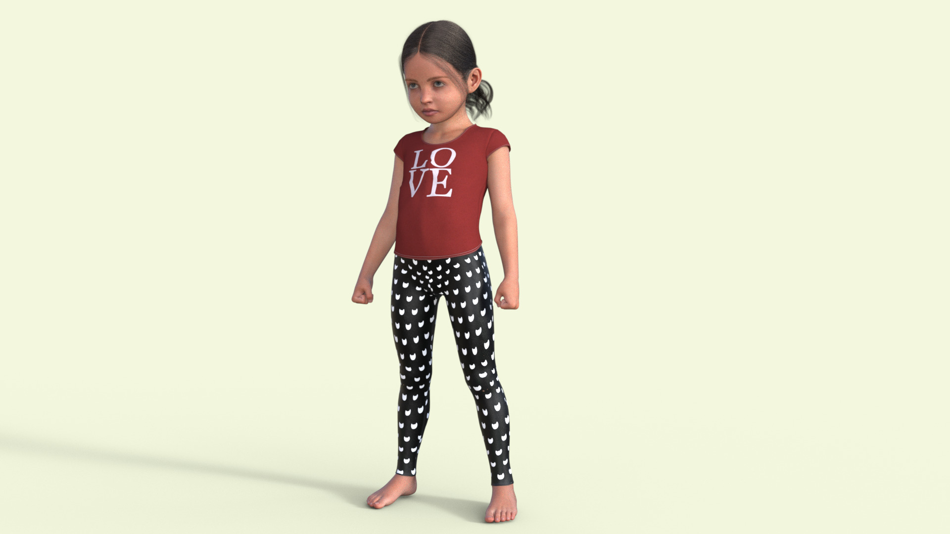 Realistic 3D Girl Child Character Rigged 3D model_15