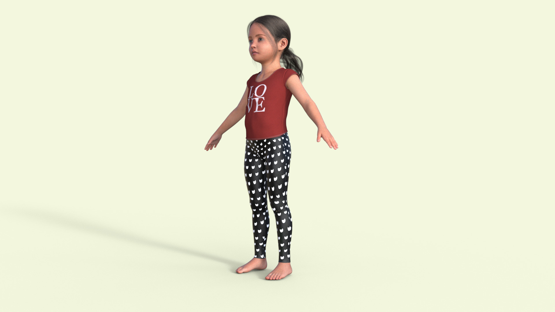 Realistic 3D Girl Child Character Rigged 3D model_27
