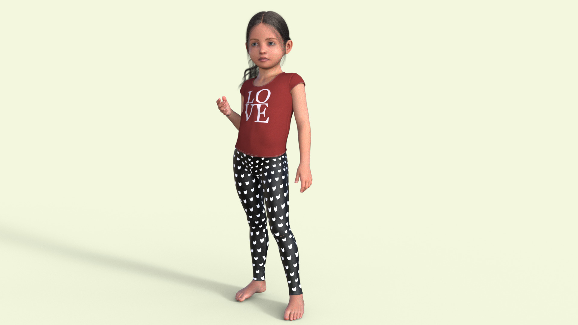 Realistic 3D Girl Child Character Rigged 3D model_14