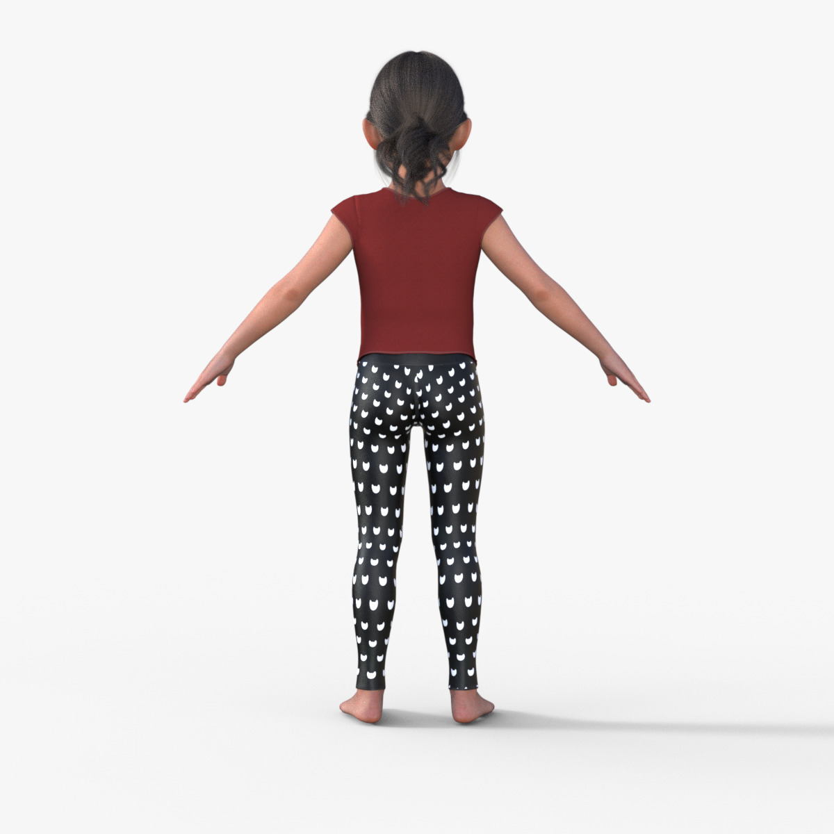Realistic 3D Girl Child Character Rigged 3D model_5