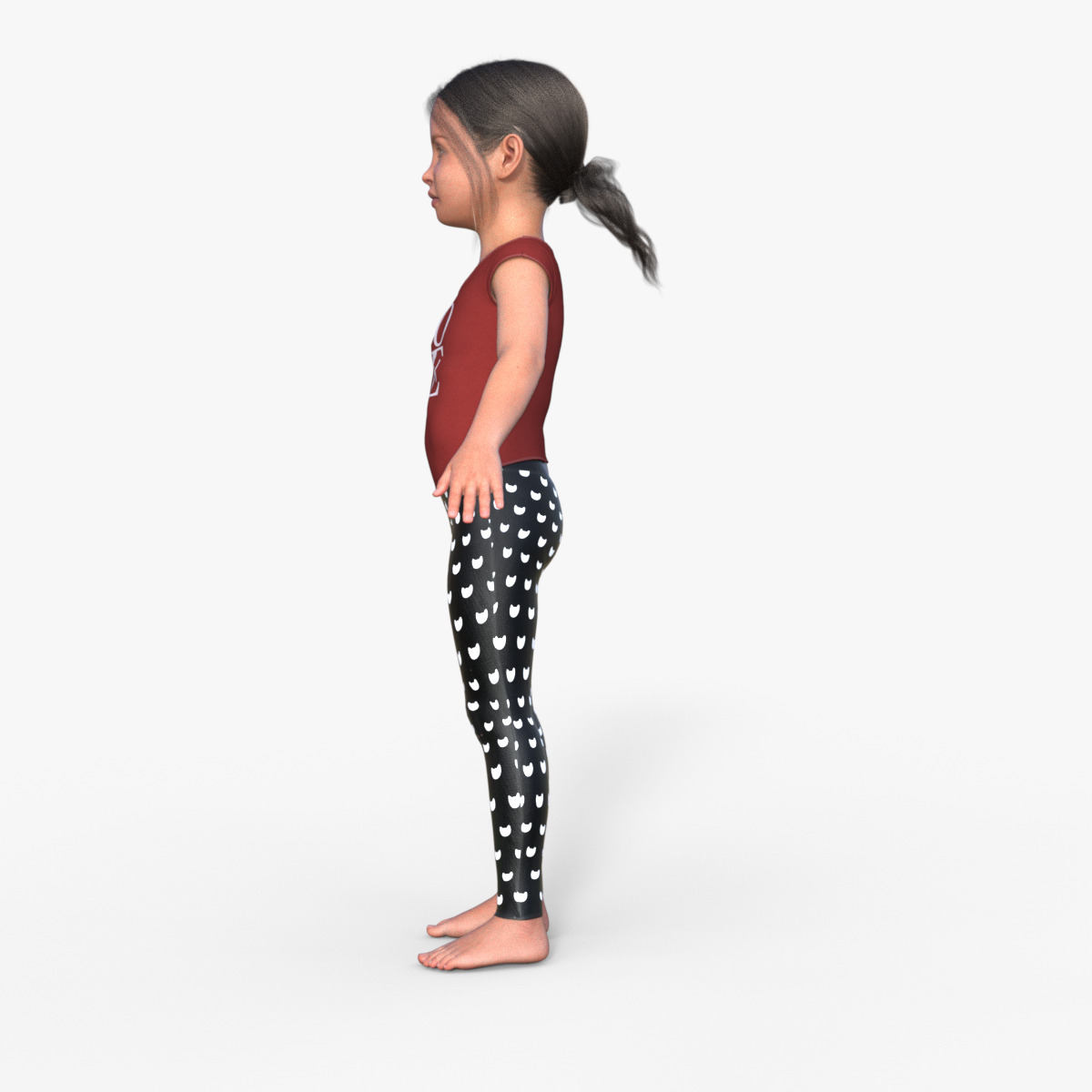 Realistic 3D Girl Child Character Rigged 3D model_3