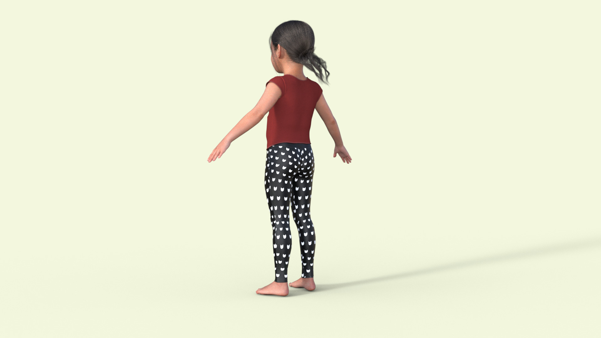 Realistic 3D Girl Child Character Rigged 3D model_34