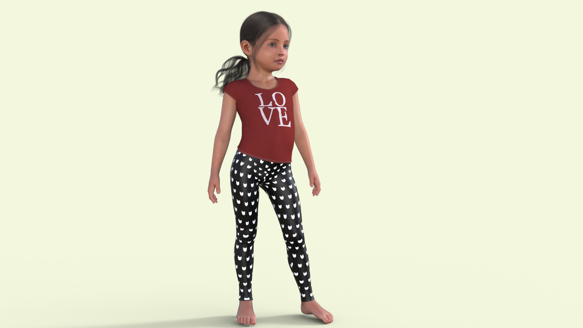 Realistic 3D Girl Child Character Rigged 3D model_21