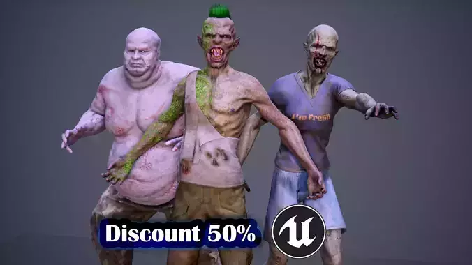 Super Zombie Pack 1A Low-poly 3D model