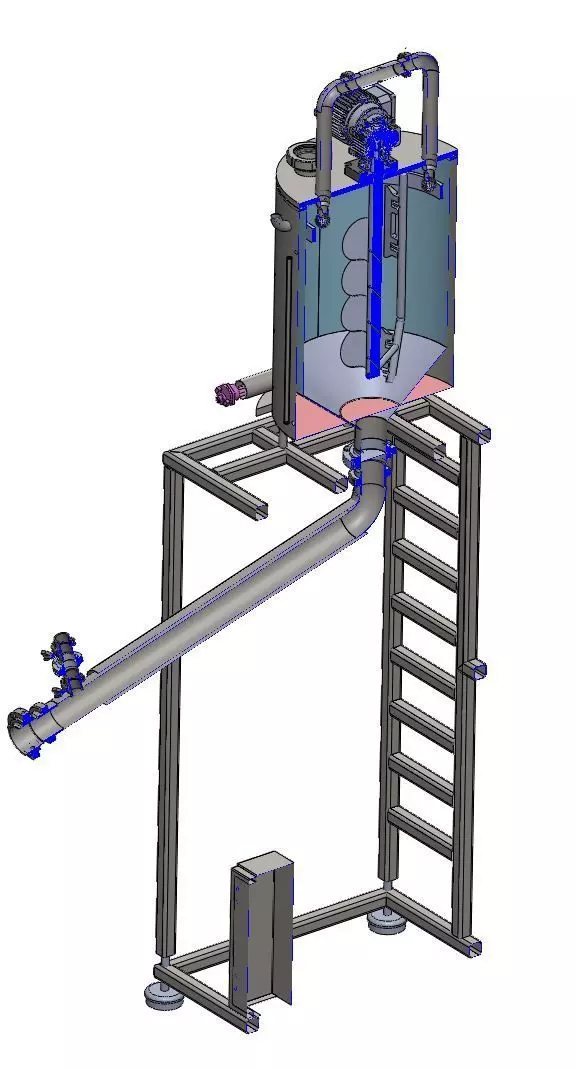Double-Jacketed Heated Free Flow Filling Tank CIP Compatible 3D model_0