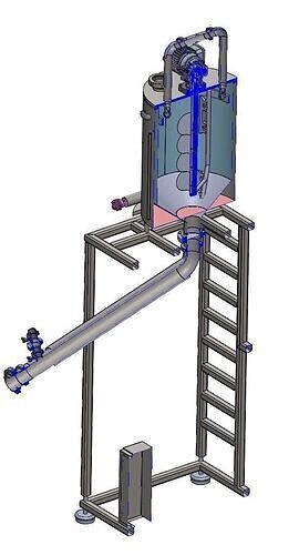 Double-Jacketed Heated Free Flow Filling Tank CIP Compatible 3D model