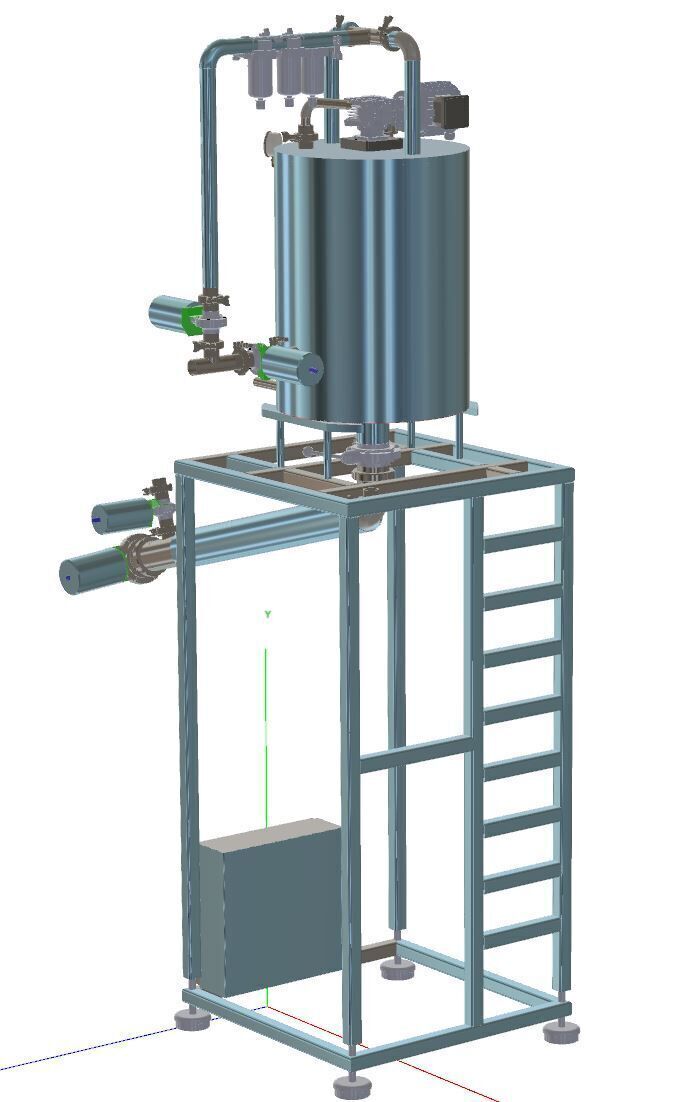 Double-Jacketed Heated Free Flow Filling Tank CIP Compatible 3D model_1
