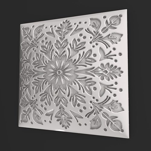 Sqaure Floral NIM 96 Wall Panel 3D print model