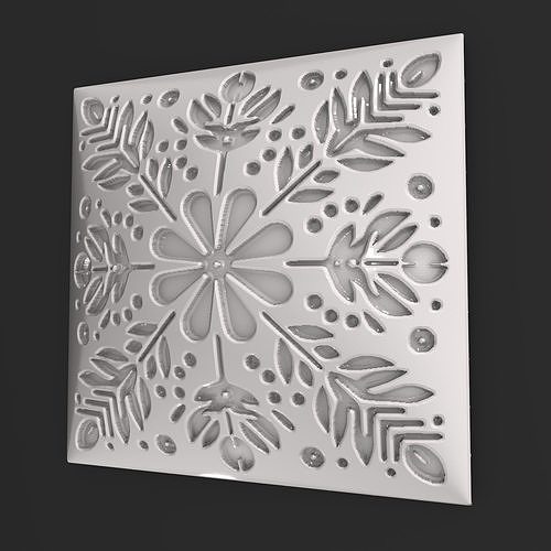 Sqaure Floral NIM 94 Wall Panel 3D print model