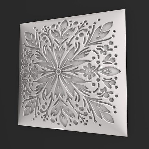 Sqaure Floral NIM 88 Wall Panel 3D print model