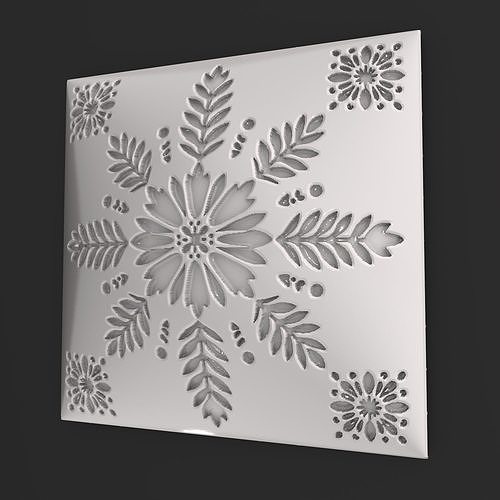 Sqaure Floral NIM 87 Wall Panel 3D print model