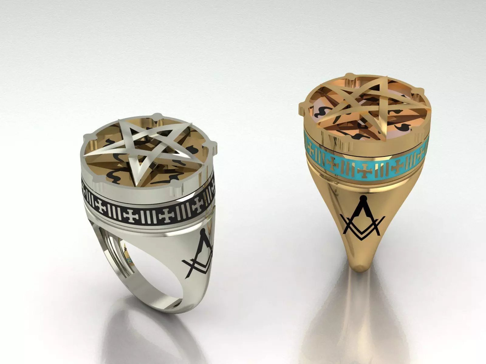 Symbolic Masonry Ring 3D print model