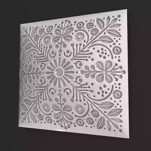 Sqaure Floral NIM 33 Wall Panel