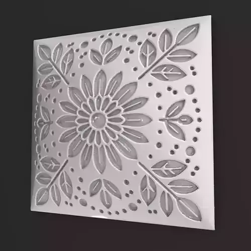 Sqaure Floral NIM 133 Wall Panel
