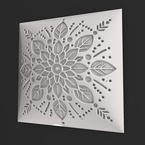 Sqaure Floral NIM 131 Wall Panel 3D print model