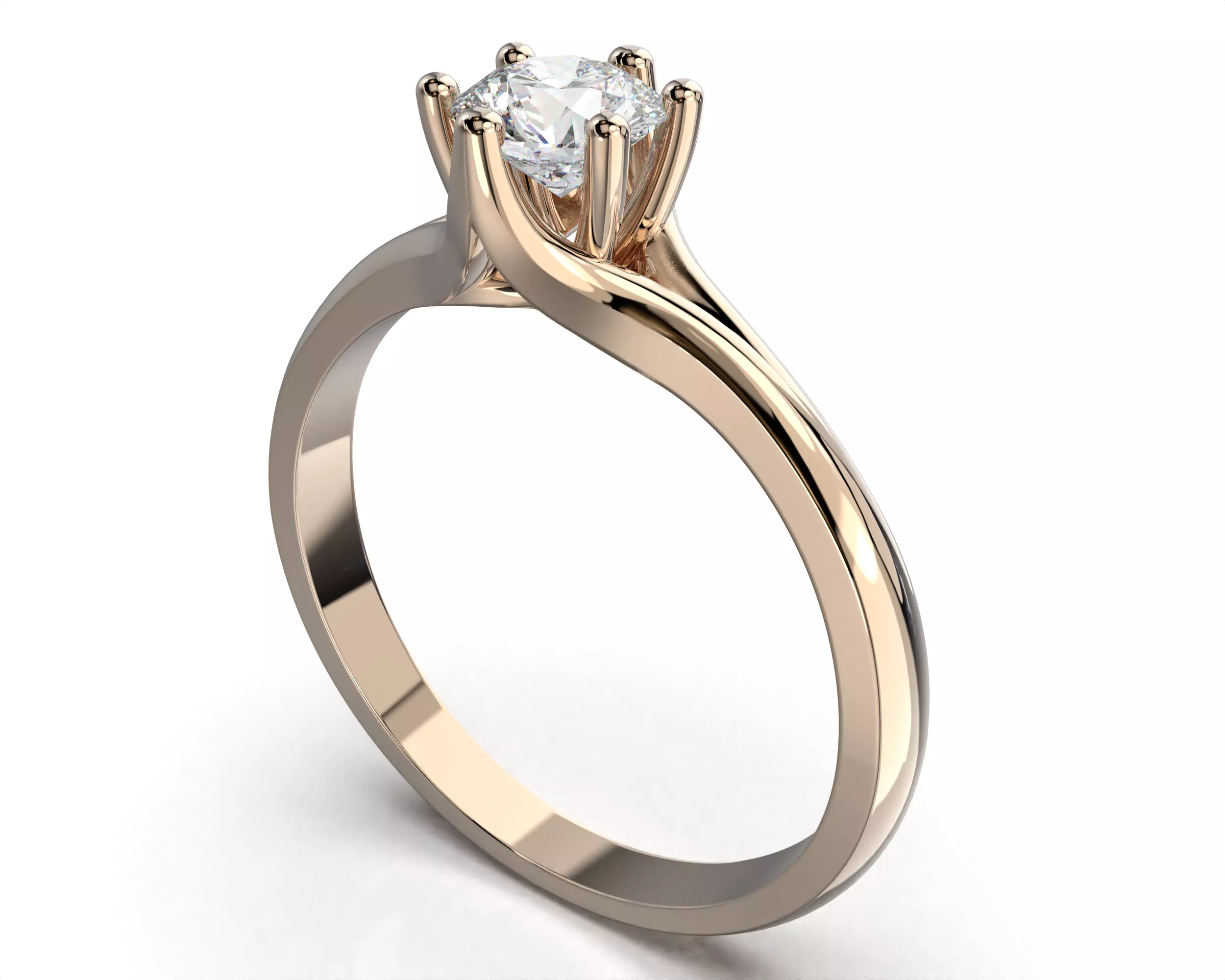 Printable Engagement SOLITAIRE Ring with stone 5mm 04ct STL 3D model 3D ...