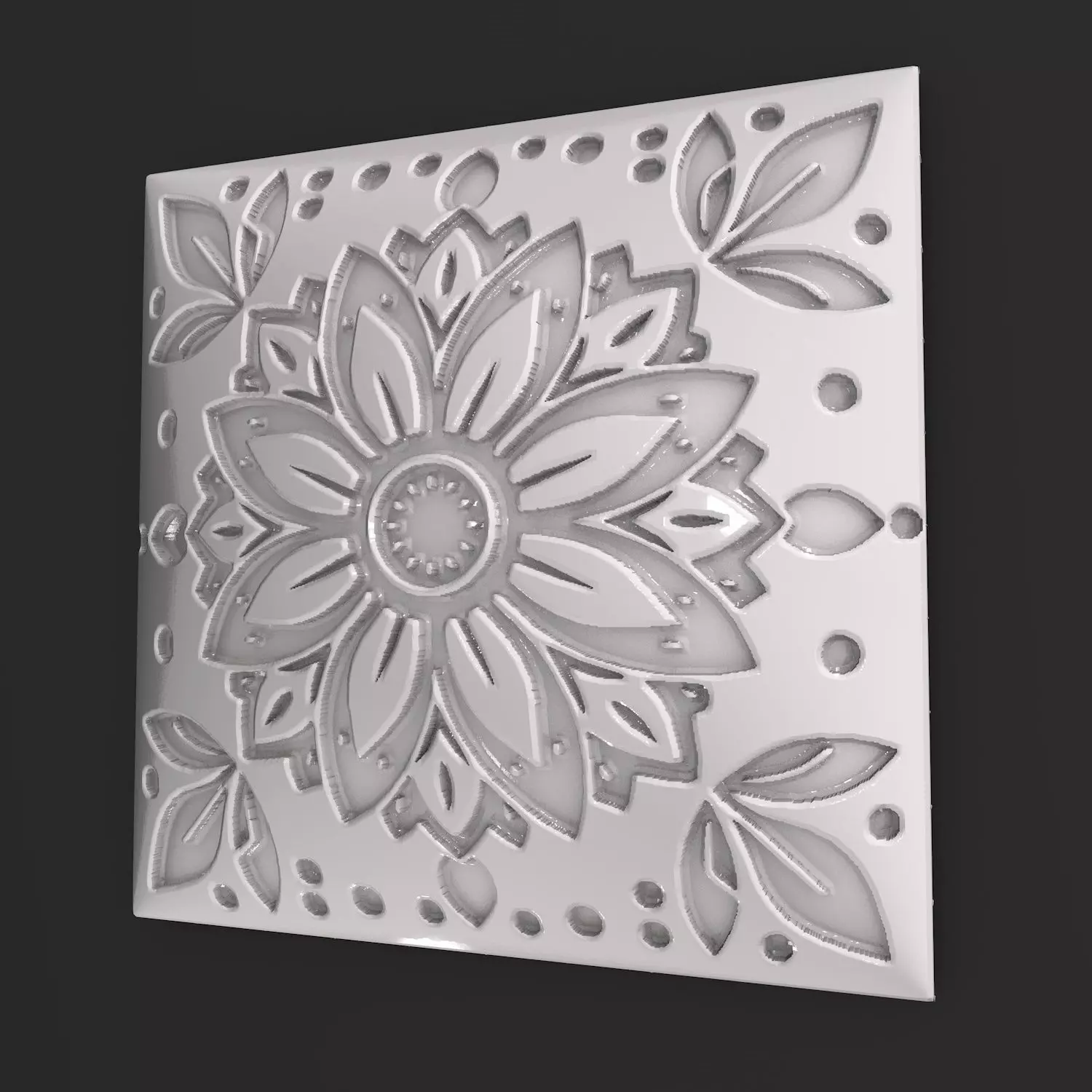 Sqaure Floral NIM 116 Wall Panel 3D print model