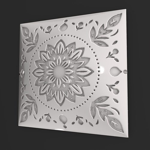 Sqaure Floral NIM 107 Wall Panel 3D print model