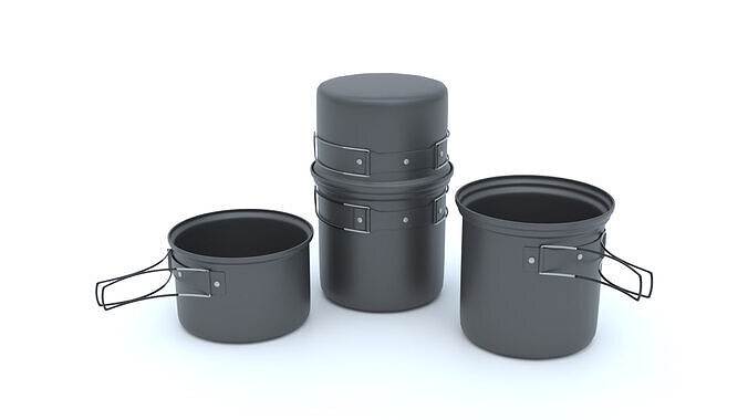 Camping Pot Low-poly 3D model