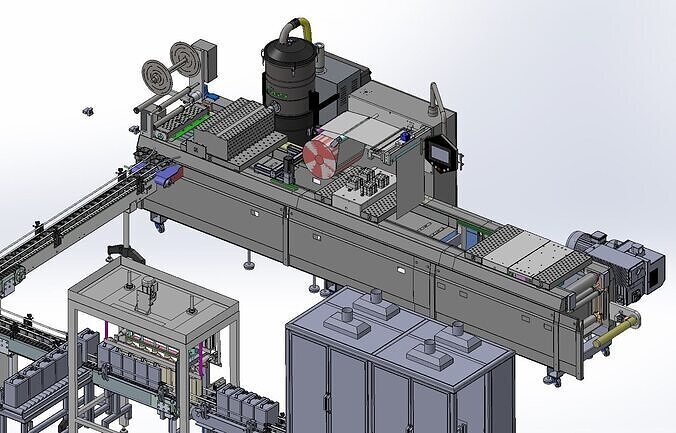 Thermoform Food Packaging Machine Full Automatic 3D model
