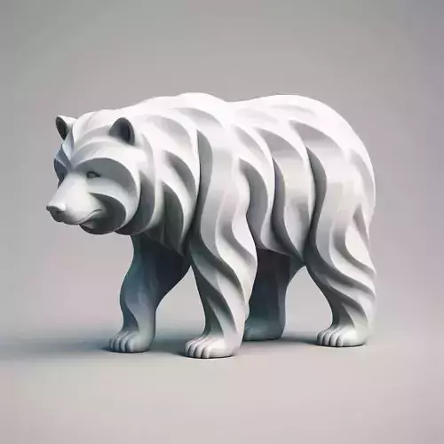 Stylized Layered Bear Sculpture