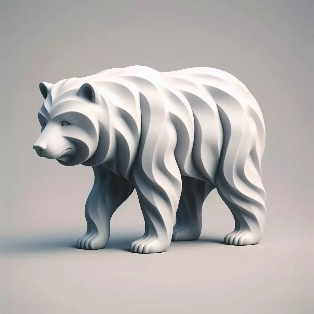 Stylized Layered Bear Sculpture 3D print model