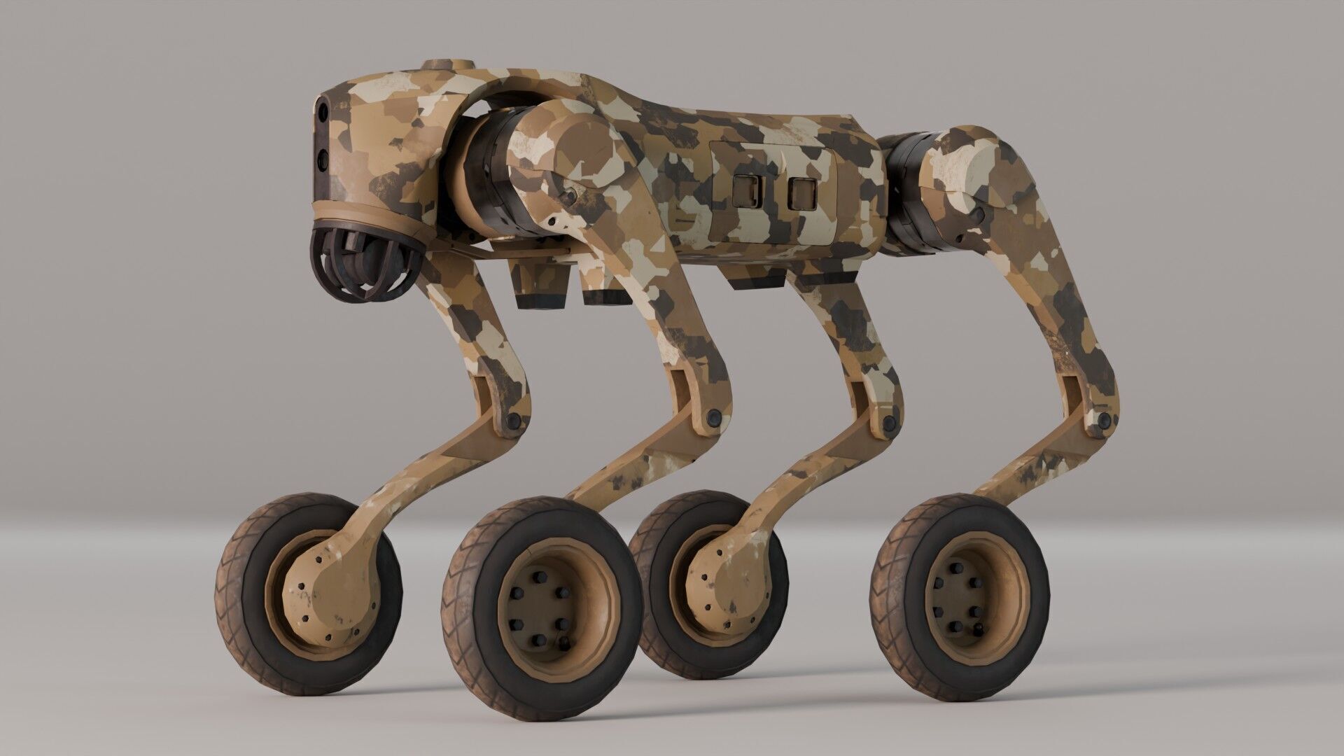 Cyberdog Camouflage Series Low-poly 3D model_1
