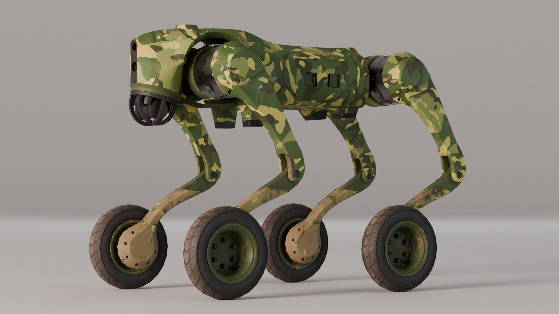 Cyberdog Camouflage Series Low-poly 3D model_6