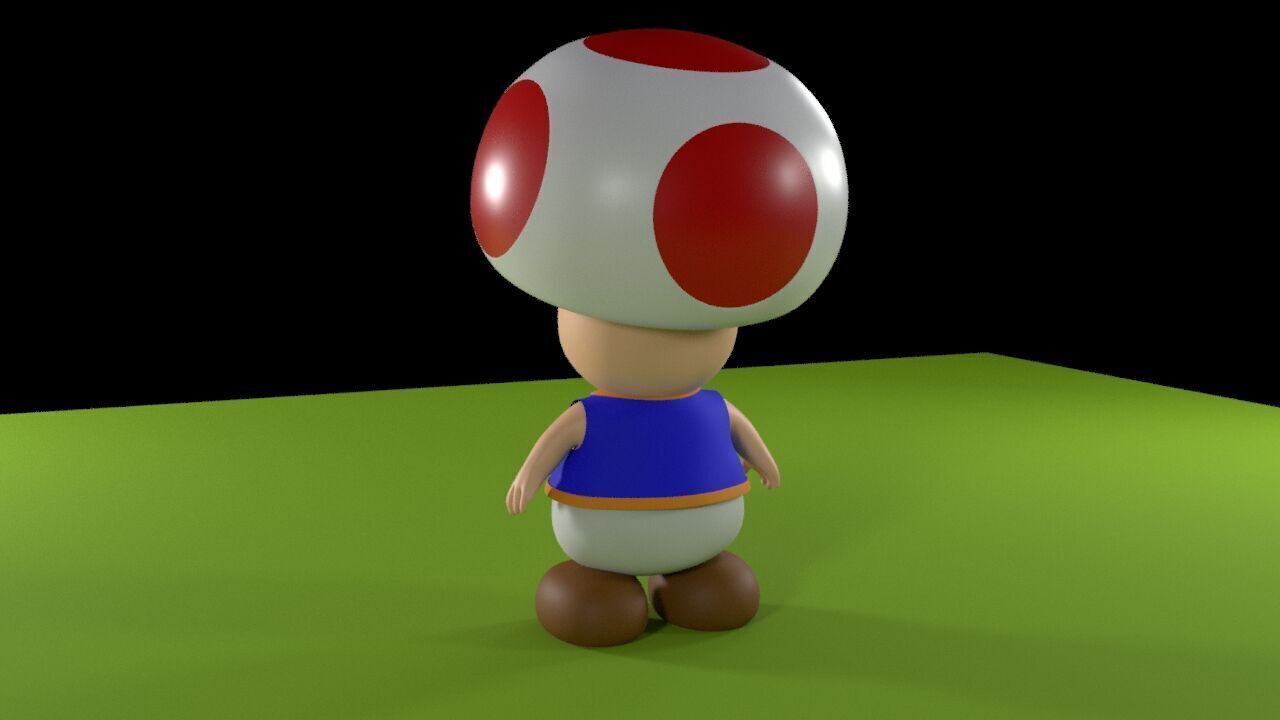 Toad 3D Model Low Poly All Quad High Quality Mario Fan Art Low-poly 3D model_14